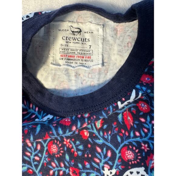 Crewcuts J Crew Girls Navy Holiday 2 piece PJs Long John Pajamas Snug Fit 7 - Picture 5 of 5